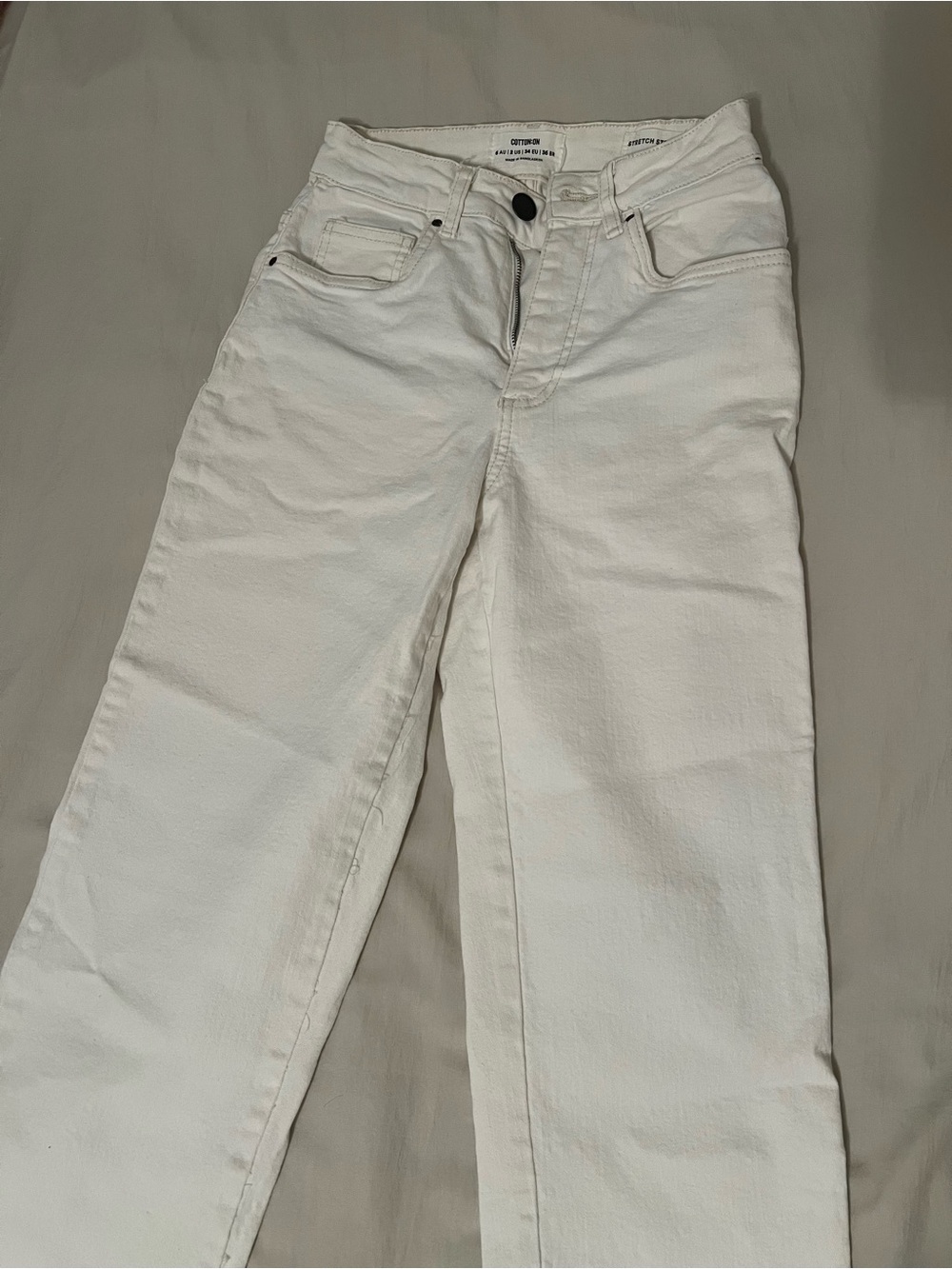 Cotton On White Straight Leg Jeans